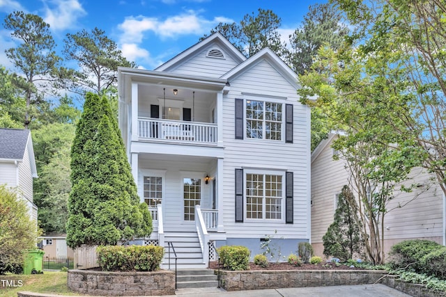 2204 Bellaire Ave, Raleigh, NC 27608 - view of front of house featuring a balcony