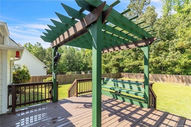 deck with a pergola