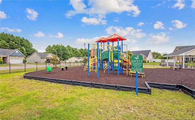 community playground with a residential view