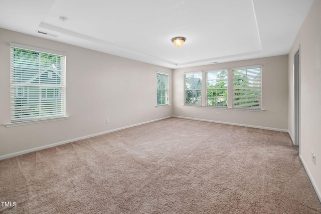 1103 Laurel Twist Rd, Cary, NC 27513 - carpeted spare room featuring a tray ceiling, baseboards, and a smoke detector