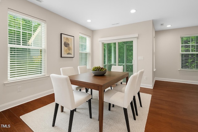 1103 Laurel Twist Rd, Cary, NC 27513 - dining room with baseboards, plenty of natural light, wood finished floors, and recessed lighting