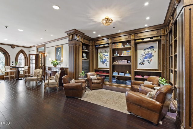 710 Independence Pl Unit 103, Raleigh, NC 27603 - sitting room with ornamental molding, wood-type flooring, and recessed lighting
