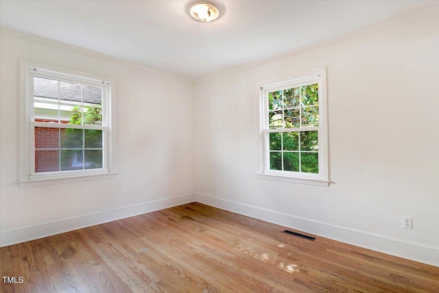 905 S 1st St, Smithfield, NC 27577 - empty room featuring healthy amount of natural light, crown molding, light wood-type flooring, and baseboards