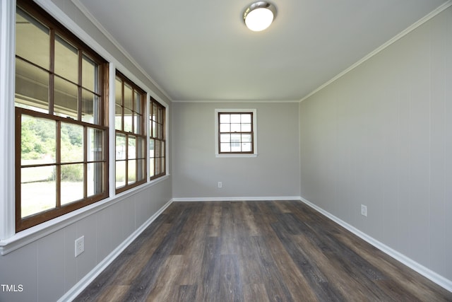 107 Rencher St, Hillsborough, NC 27278 - unfurnished room featuring dark wood-style flooring, crown molding, and baseboards