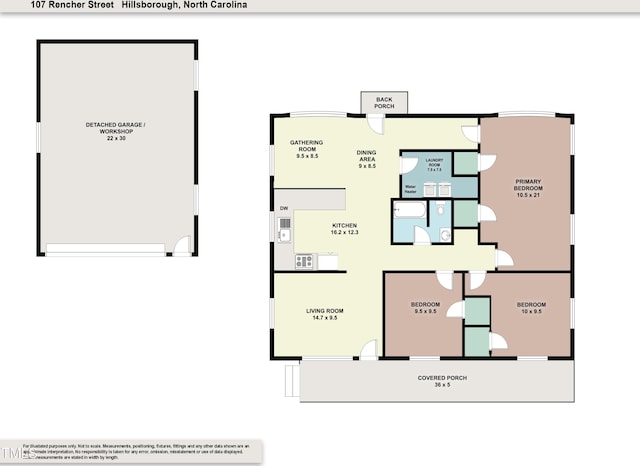 107 Rencher St, Hillsborough, NC 27278 - room layout