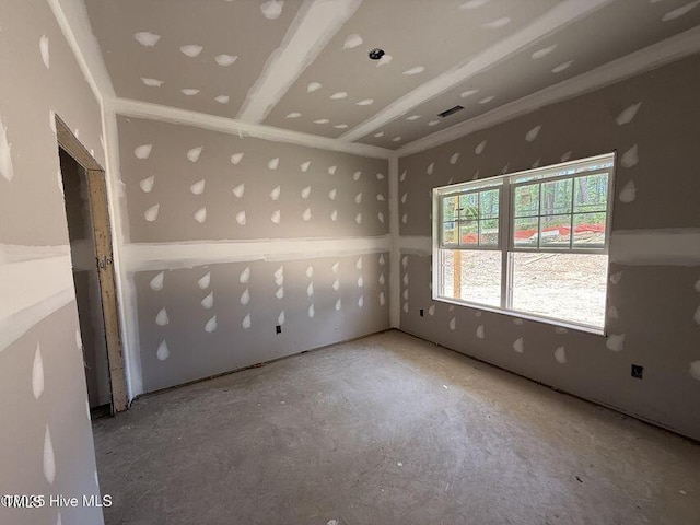 view of spare room