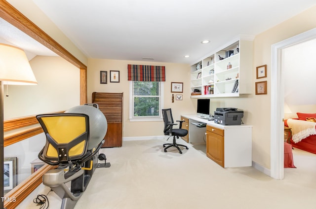 108 Hanover Pl, Chapel Hill, NC 27516 - office with light colored carpet, baseboards, and recessed lighting