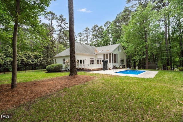 12301 Hardee Rd, Raleigh, NC 27614 - back of property with a deck and a sunroom