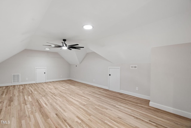 12301 Hardee Rd, Raleigh, NC 27614 - bonus room with light wood finished floors, lofted ceiling, baseboards, and a ceiling fan