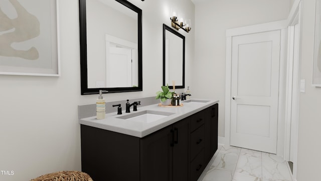 4091 Elk Creek Ln Unit 9, Raleigh, NC 27612 - bathroom with marble finish floors and double vanity