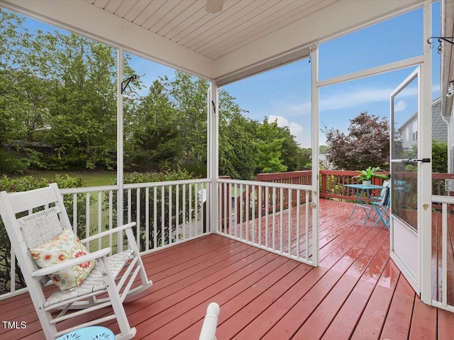136 Shadow Hawk Dr, Durham, NC 27713 - deck featuring view of scattered trees