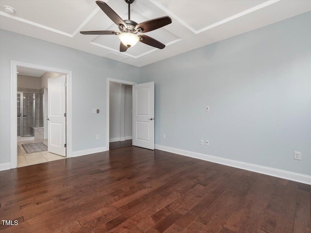 136 Shadow Hawk Dr, Durham, NC 27713 - unfurnished bedroom with baseboards and wood finished floors