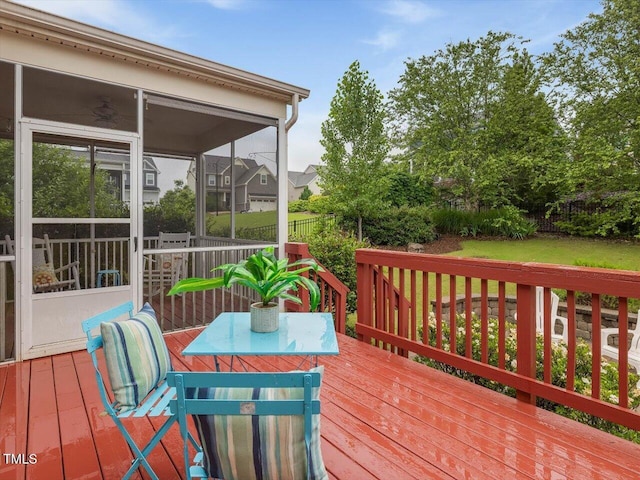 136 Shadow Hawk Dr, Durham, NC 27713 - wooden terrace featuring a sunroom