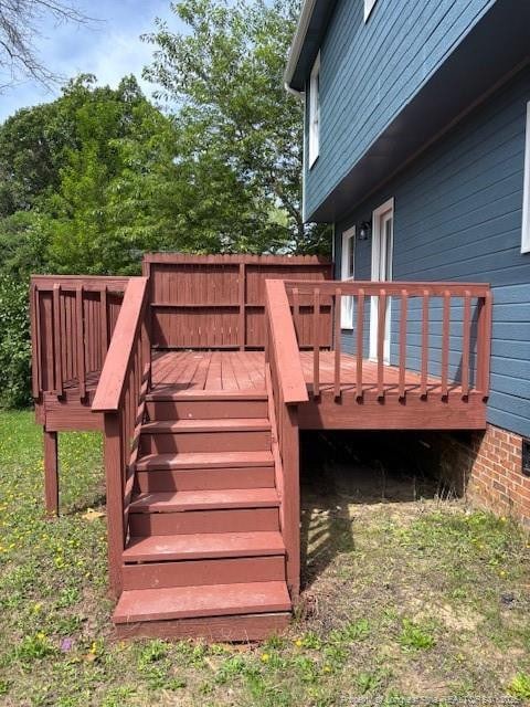 983 Eastment Dr, Fayetteville, NC 28314 - wooden terrace with stairway