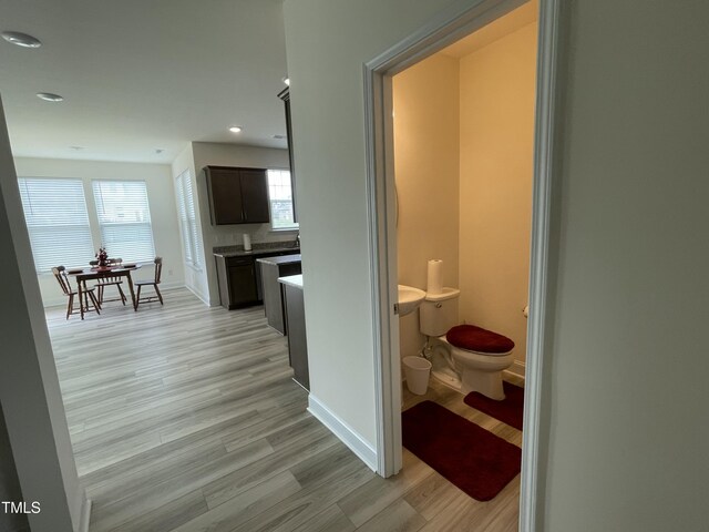 30 Junius Birch Trl, Franklinton, NC 27525 - corridor featuring light wood-style flooring, baseboards, and recessed lighting