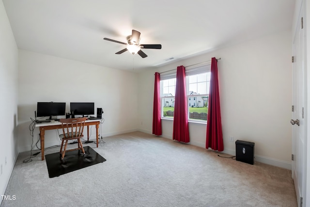 30 Junius Birch Trl, Franklinton, NC 27525 - office area featuring ceiling fan and carpet
