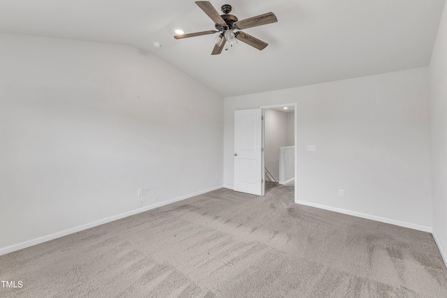 717 Little Patch St, Zebulon, NC 27597 - carpeted spare room featuring lofted ceiling, ceiling fan, and baseboards