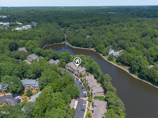313 Glen Echo Ln Unit J, Cary, NC 27518 - view of property location featuring a heavily wooded area and a large body of water