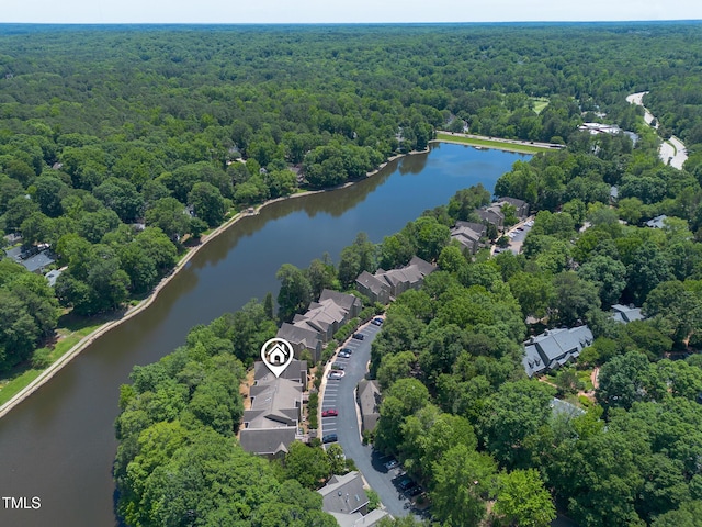 313 Glen Echo Ln Unit J, Cary, NC 27518 - aerial view of a heavily wooded area and a nearby body of water
