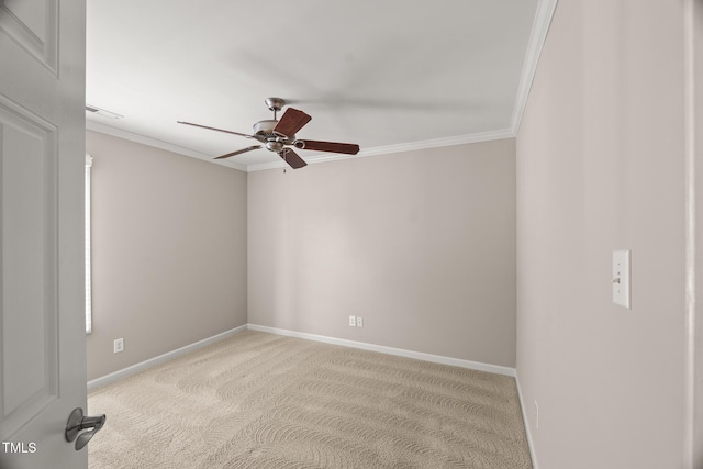 313 Glen Echo Ln Unit J, Cary, NC 27518 - spare room featuring ceiling fan, ornamental molding, baseboards, and carpet flooring
