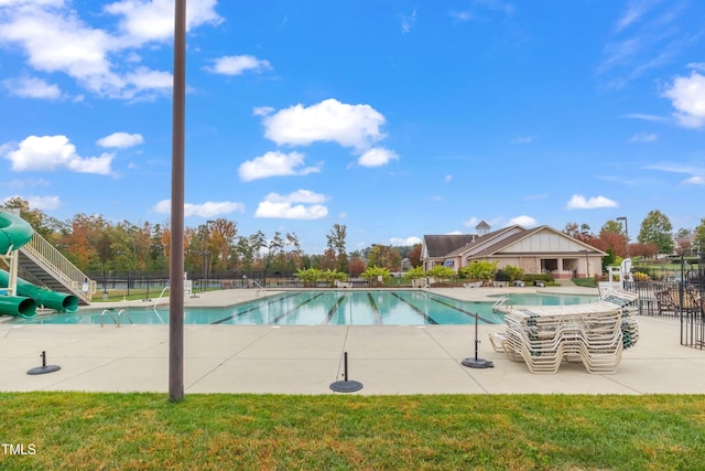 218 Irving Way, Durham, NC 27703 - community pool featuring a water slide and a patio