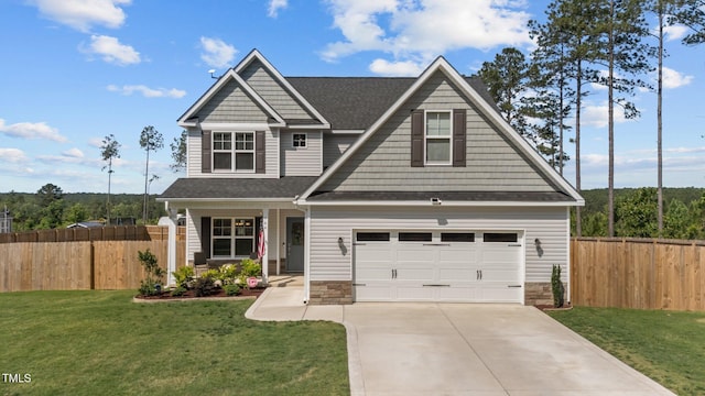 784 Cypress Rd, Cameron, NC 28326 - craftsman house with driveway, a garage, roof with shingles, and a porch