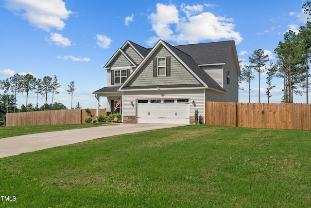 784 Cypress Rd, Cameron, NC 28326 - craftsman house with driveway, an attached garage, stone siding, and a shingled roof