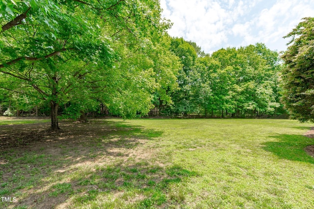 8536 Wolverton Fields Dr, Wake Forest, NC 27587 - view of green lawn featuring a forest view