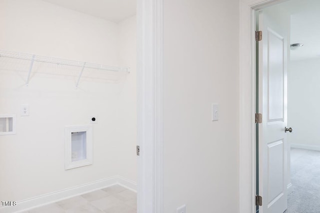 1128 Sun Springs Rd, Wake Forest, NC 27587 - laundry room featuring hookup for an electric dryer, baseboards, and washer hookup