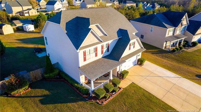 aerial perspective of suburban area