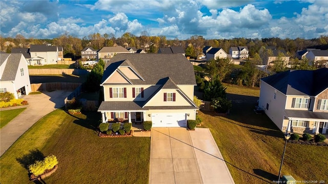 aerial view of residential area
