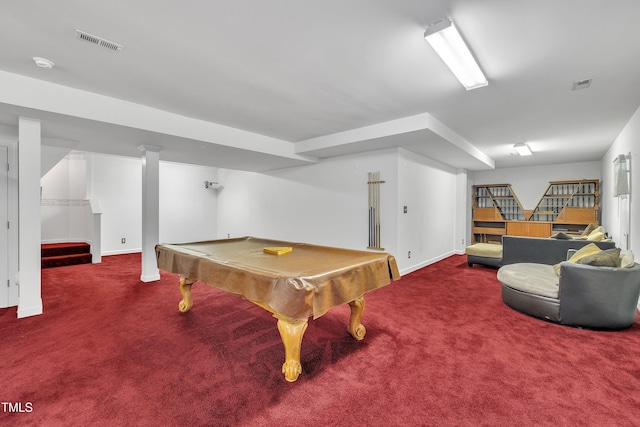 1325 Red Brick Rd, Garner, NC 27529 - playroom featuring carpet, baseboards, and pool table