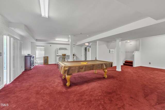 1325 Red Brick Rd, Garner, NC 27529 - playroom with pool table, carpet, and baseboards
