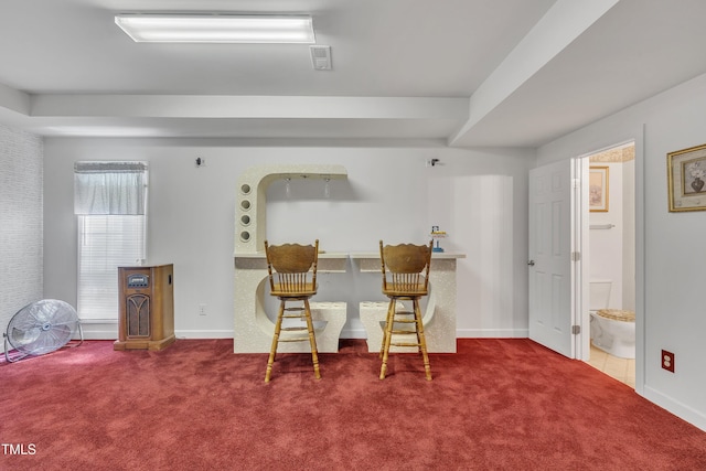 1325 Red Brick Rd, Garner, NC 27529 - kitchen with carpet flooring and baseboards