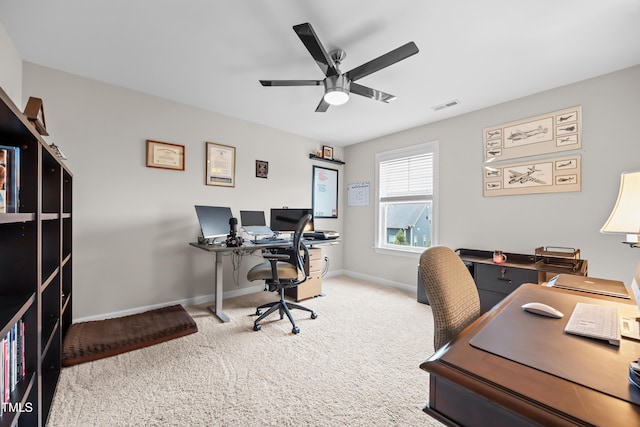 633 Copper Beech Ln, Wake Forest, NC 27587 - carpeted office space featuring ceiling fan and baseboards