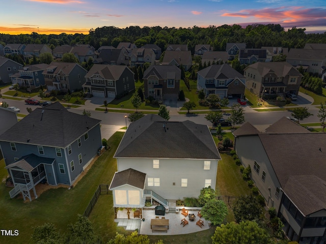 633 Copper Beech Ln, Wake Forest, NC 27587 - aerial view at dusk of a residential view