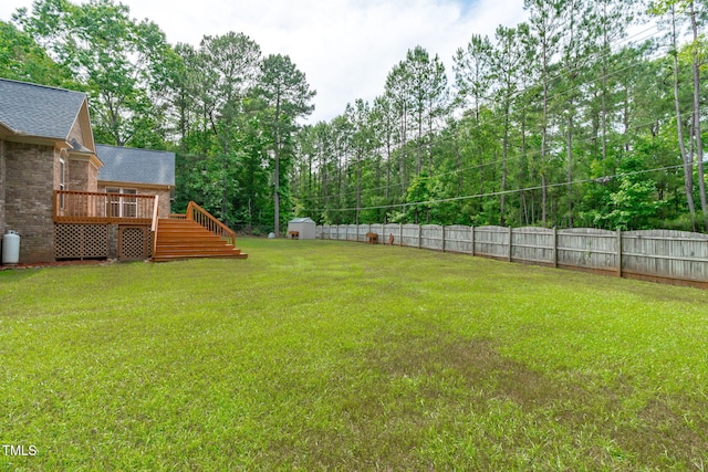 1016 Luminary Ln, Willow Springs, NC 27592 - view of yard featuring a wooden deck
