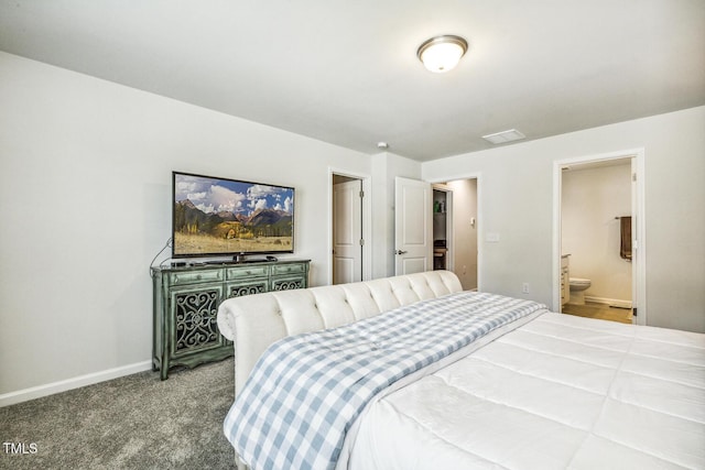 433 Parker Station Ave, Fuquay Varina, NC 27526 - bedroom featuring baseboards, carpet floors, and ensuite bathroom