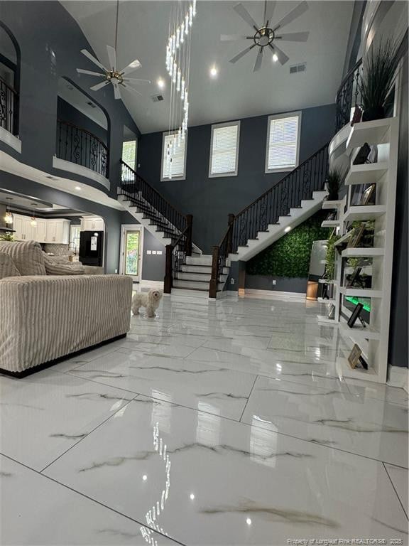 504 E Edinborough Ave, Raeford, NC 28376 - lobby with stairway and high vaulted ceiling