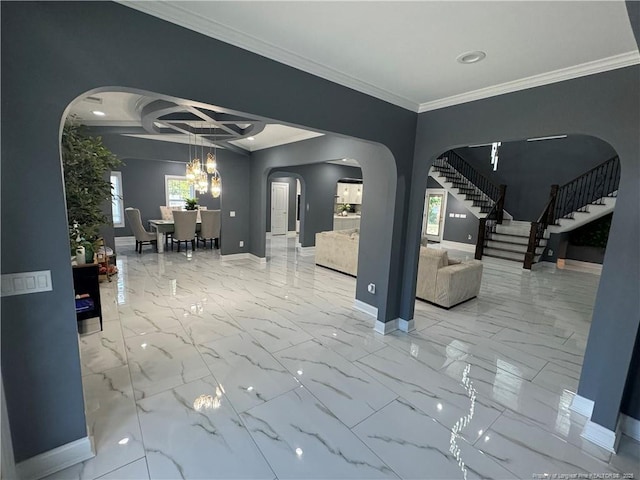 504 E Edinborough Ave, Raeford, NC 28376 - common area with stairway and ornamental molding