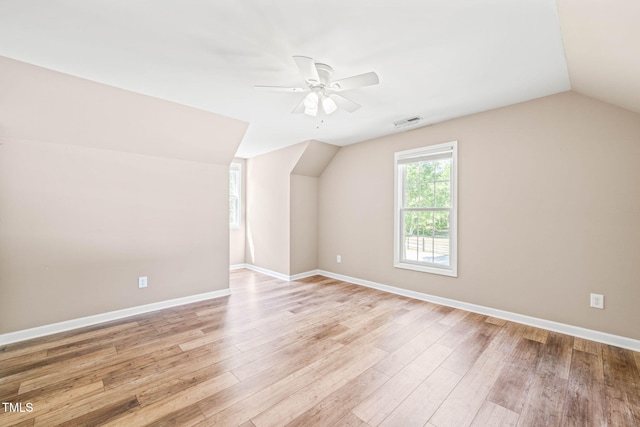 1717 Ormond Rd, Hurdle Mills, NC 27541 - bonus room featuring lofted ceiling, ceiling fan, light wood finished floors, and baseboards