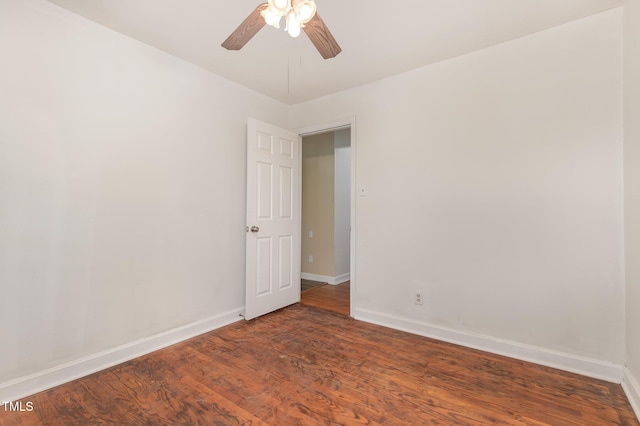 408 N Stewart St, Clayton, NC 27520 - empty room with a ceiling fan, baseboards, and wood finished floors