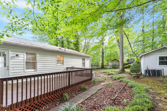 2612 Wade Hampton Rd, Hillsborough, NC 27278 - view of yard featuring a deck and central AC