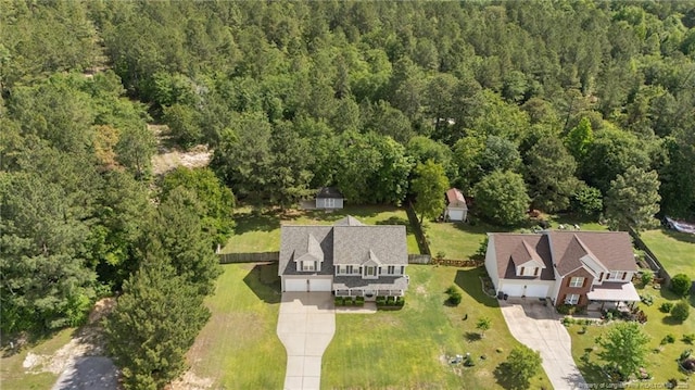 11 Checkmate Ct, Cameron, NC 28326 - aerial view of property and surrounding area with a heavily wooded area