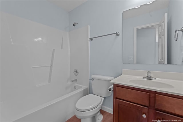 11 Checkmate Ct, Cameron, NC 28326 - bathroom with vanity, toilet, bathing tub / shower combination, and baseboards