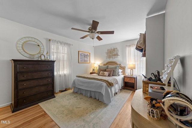 3620 Arrowwood Dr, Raleigh, NC 27604 - bedroom featuring light wood-type flooring and a ceiling fan