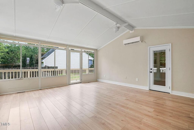 847 E Maple Ln, Fuquay Varina, NC 27526 - unfurnished sunroom with a wall mounted air conditioner