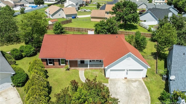 aerial view of residential area