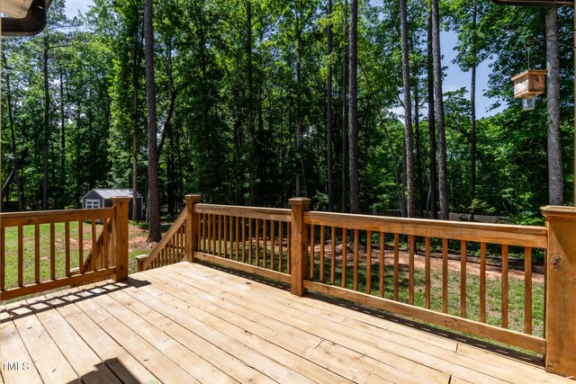 136 Hatchet Cv, Louisburg, NC 27549 - view of wooden deck