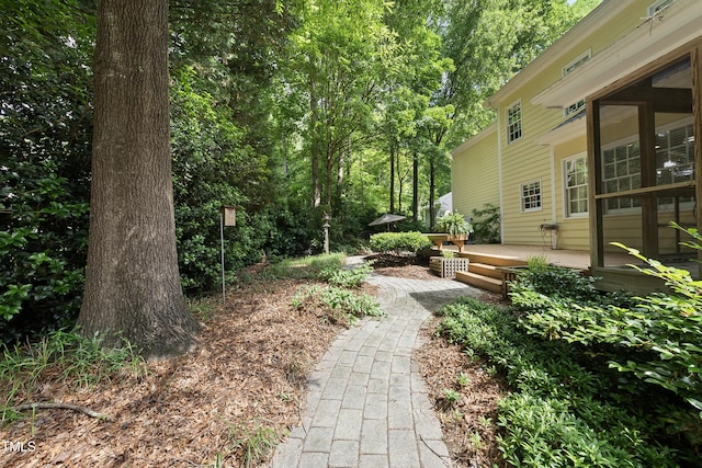 1007 Surry Dale Ct, Apex, NC 27502 - view of yard with a wooden deck